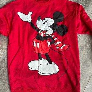 Red Mickey Mouse Christmas/Winter Sweatshirt - Women's Size Small